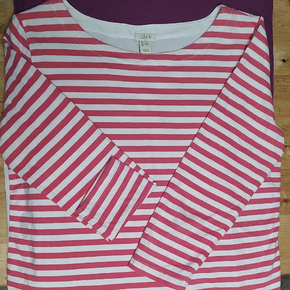 J. Crew Striped Top in Pink and White - Picture 2 of 5